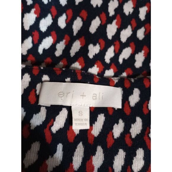 Anthropologie Shirt Ladies Small Eri and Ali Peplum‎ Sleeveless Navy Red - Picture 5 of 7